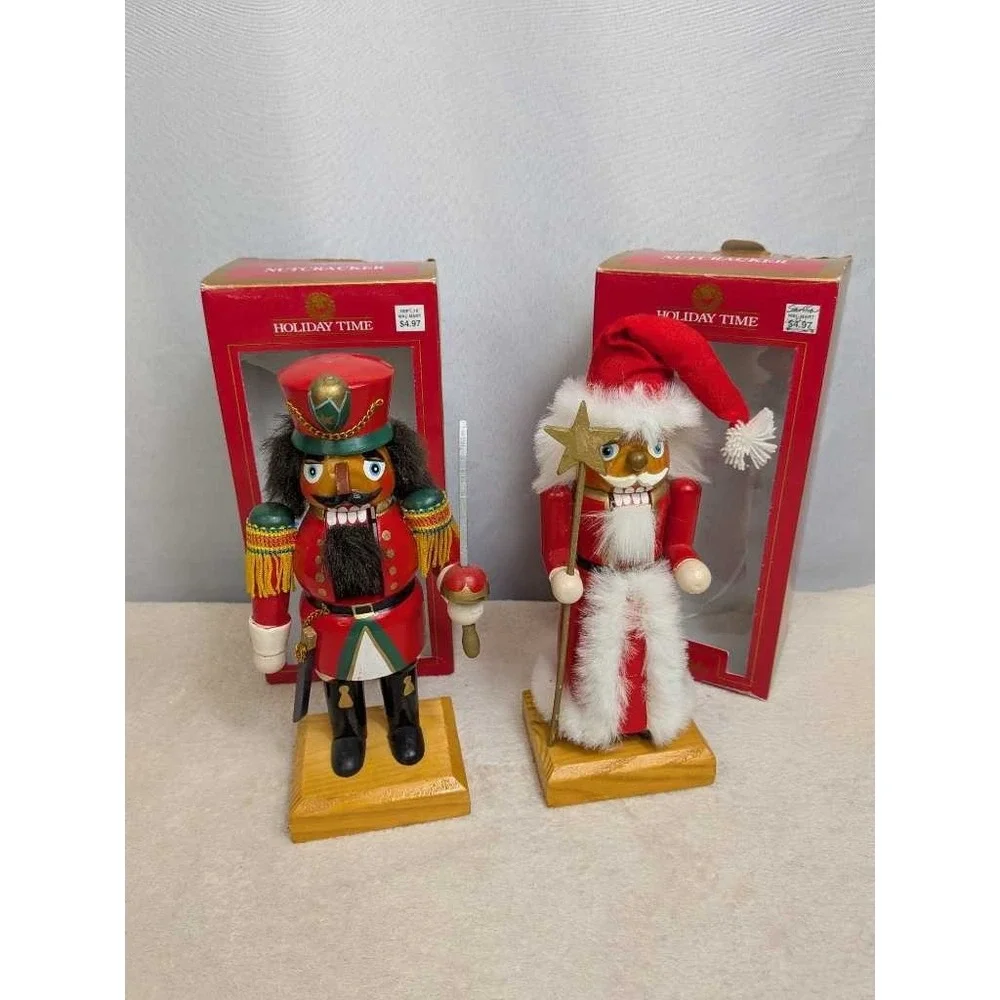 Holiday Time Nutcracker Soldier & Santa Claus Christmas‎ Decor Set
